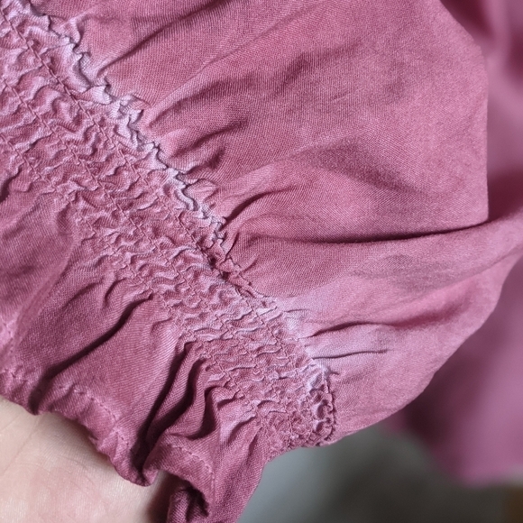 FLORAL and Ivy Pink Puff Sleeve Top Size L - Picture 4 of 9